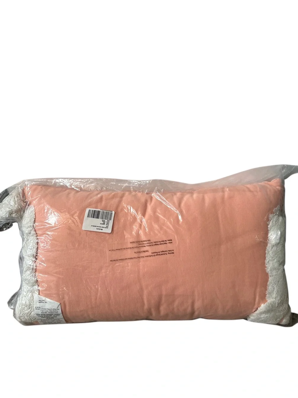 NWT Sweet Street Pink Ghost Lumbar Pillow Pastel Halloween 14x26 Tassels